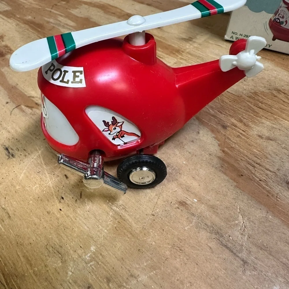 Kurt Adler Santa's Red Helicopter Toy